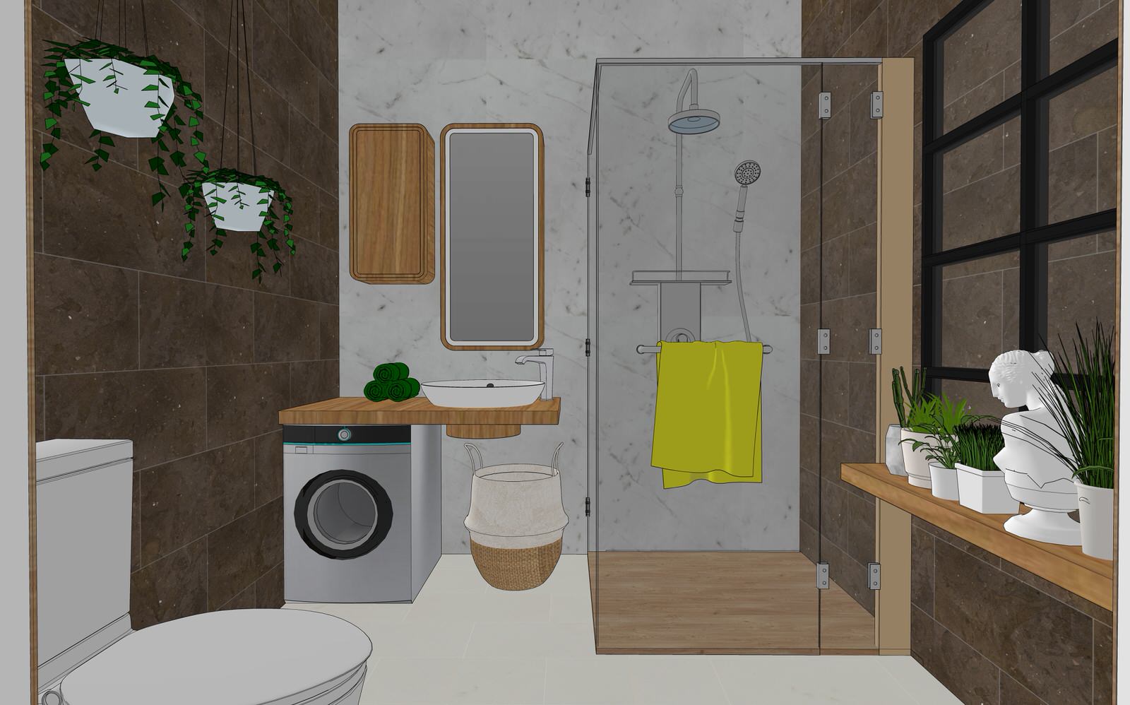 3D визуализация первого этажа дома