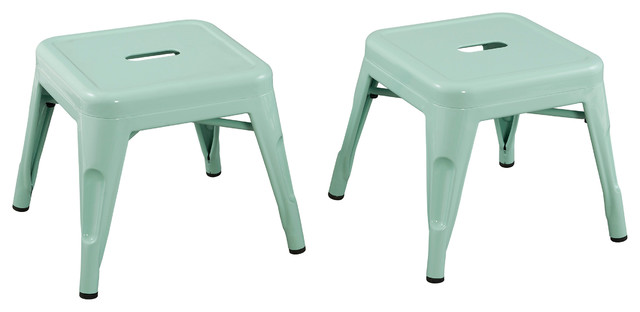 Kids Stools By Reservation Seating, Set of 2, Mint Green
