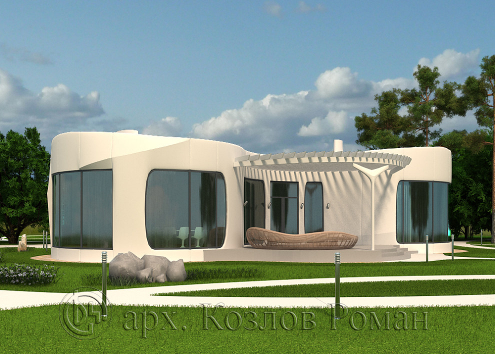 Коттедж в стиле параметризм