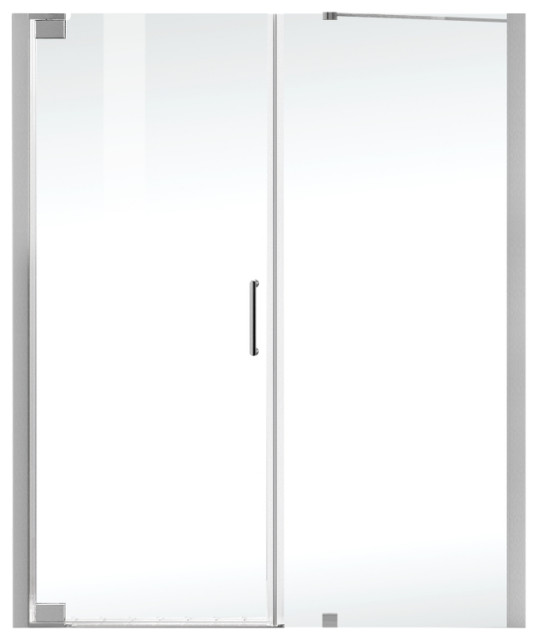 Elegantsd404-6072Bnk Semi-Frameless Hinged Shower Door 60 X 72 Brushed Nickel