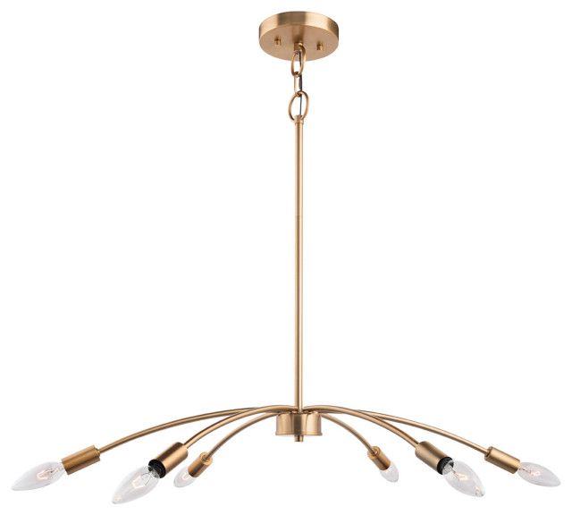Luxury Modern Chandelier, Brushed Brass, ULB2270 - Transitional ...