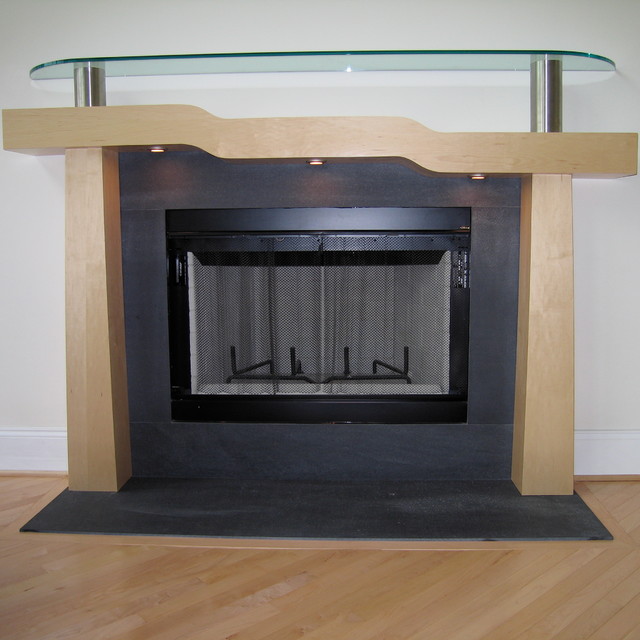 Contemporary fireplace mantle contemporaneo-salotto