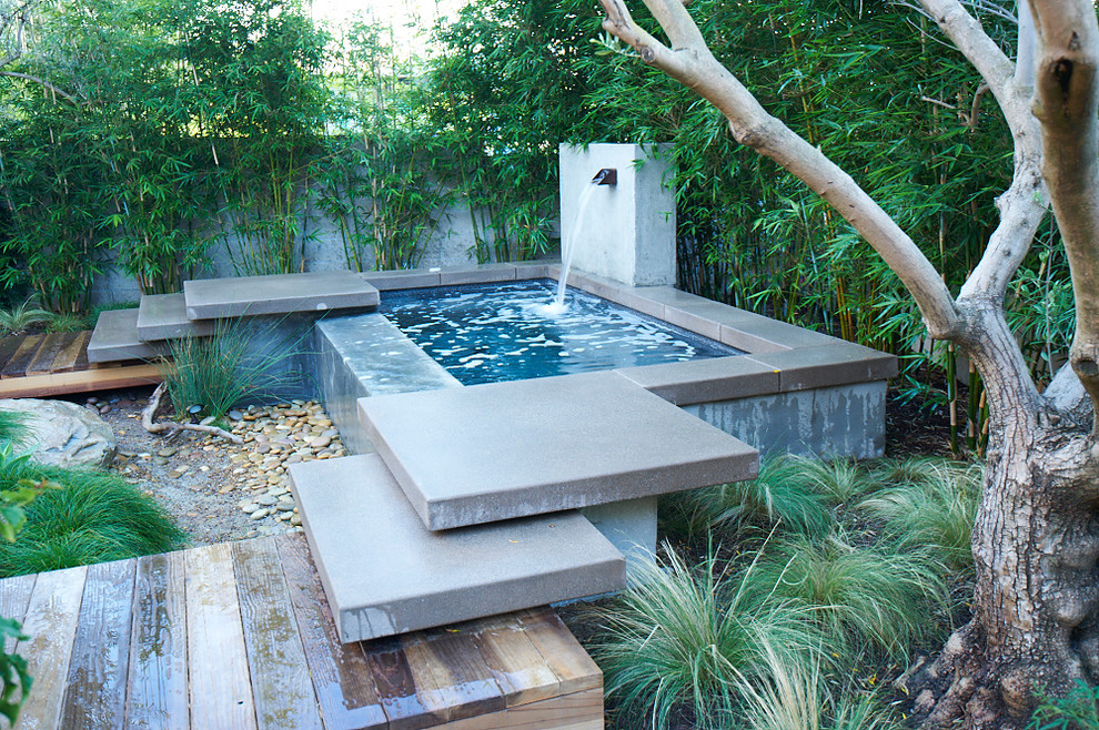 Inspiration for a mid-sized modern backyard partial sun garden for spring in San Diego.