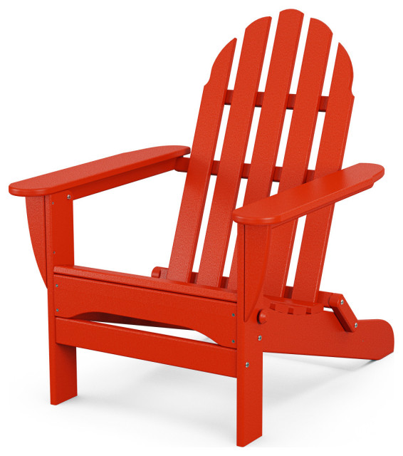 Polywood Classic Folding Adirondack Chair, Sunset Red