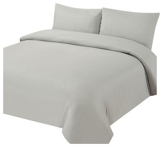 Brentfords Plain Duvet Cover Quilt With Pillowcase Contemporary