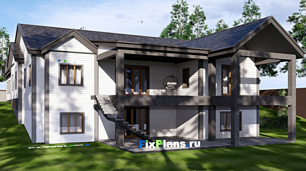 Проект одноэтажного дома 33х21м S708м2 F-17162