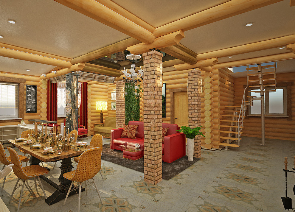 Ремонт в гостевом помещении с сауной.