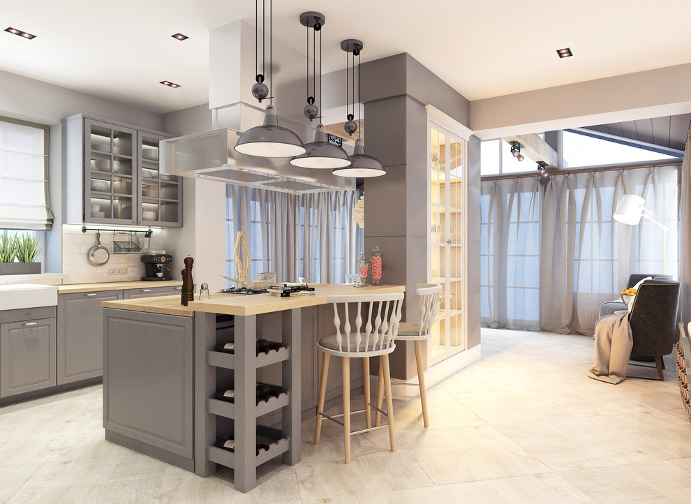 Гостиная в деревянном доме из клеенного бруса