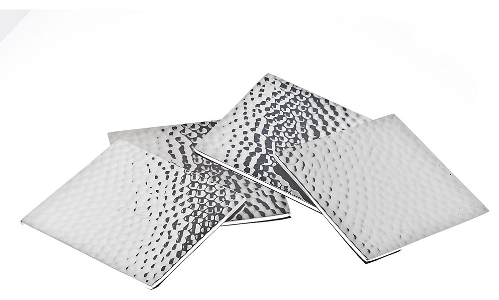Square Hammered Coasters, Set of 4