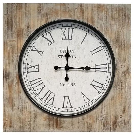 Milion Square Wood Clock Farmhouse Wall Clocks by Brewster Home
