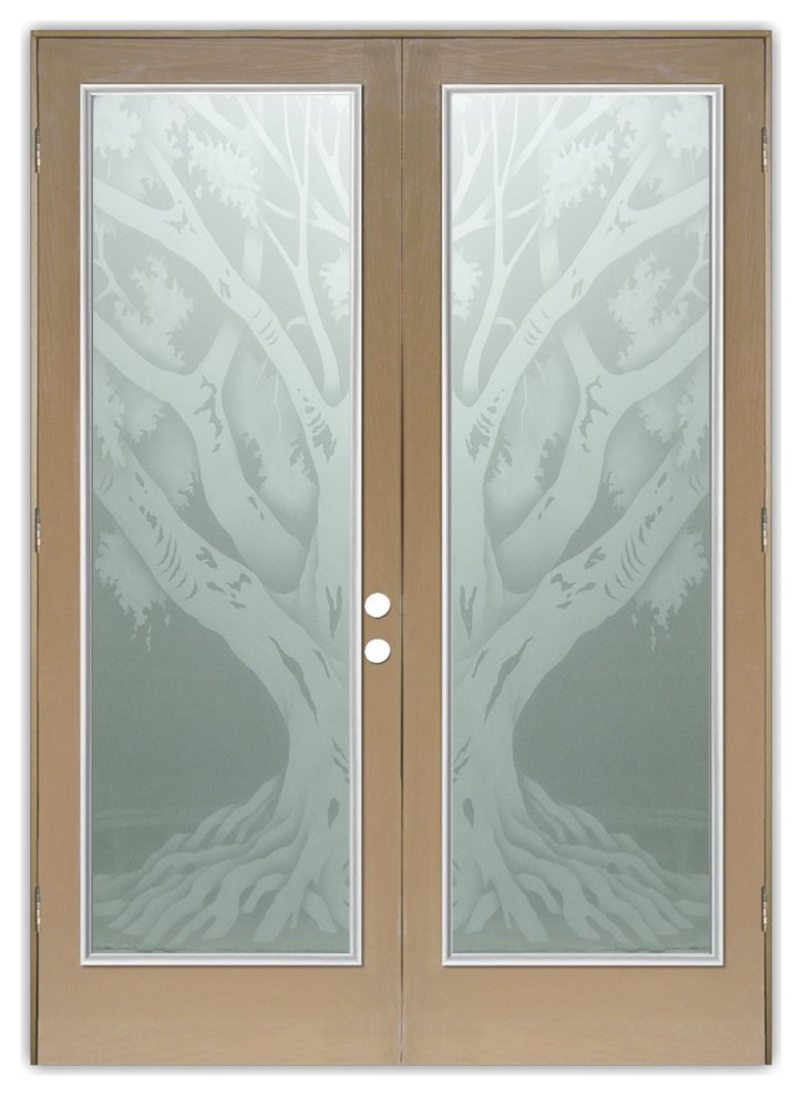 Front Door - Oak Tree II - Fiberglass Grain - 36" x 96" - LT Door Active -...