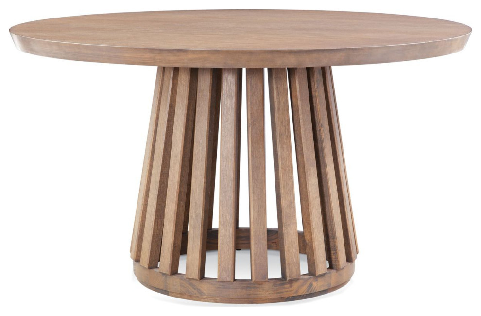 Bassett Mirror Company Laguna Round Wood Dining Table Transitional