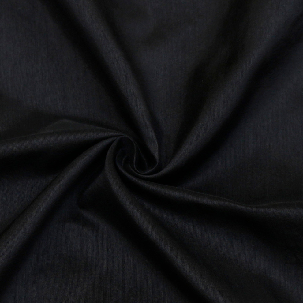 Black Art Silk Fabric By The Yard, 10 Yards For Curtain, Dress Wholesale