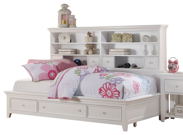 kids white storage bed