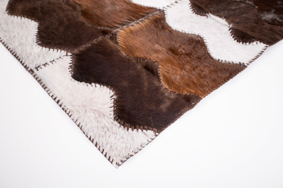 Stitched Cowhide Patchwork Area Rug, Cowhide Patchwork Rug Canada