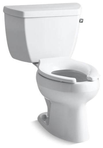 Kohler Wellworth 2-Piece Elongated 1.6 GPF Toilet, Less Seat, White