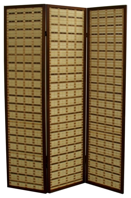 70 25 Tall Bamboo 3 Panel Screen Room Divider With Walnut Finish 70 25 Tall Bamboo 3 Panel Screen Room Divider With Walnut Finish