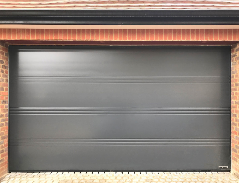 Hormann Lpu42 T Ribbed Sectional Garage Door In Athracite