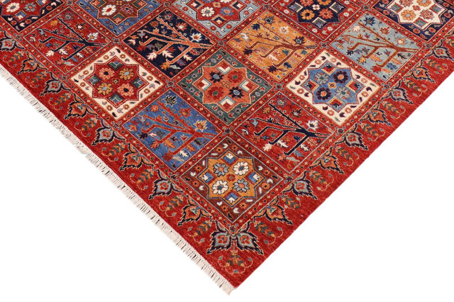 Oriental Ziegler Georgian Rust Blue Hand-Knotted Wool Rug - 9'0'' x 11 ...