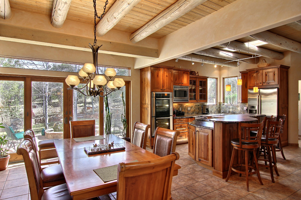 Example of a mountain style kitchen design in Albuquerque