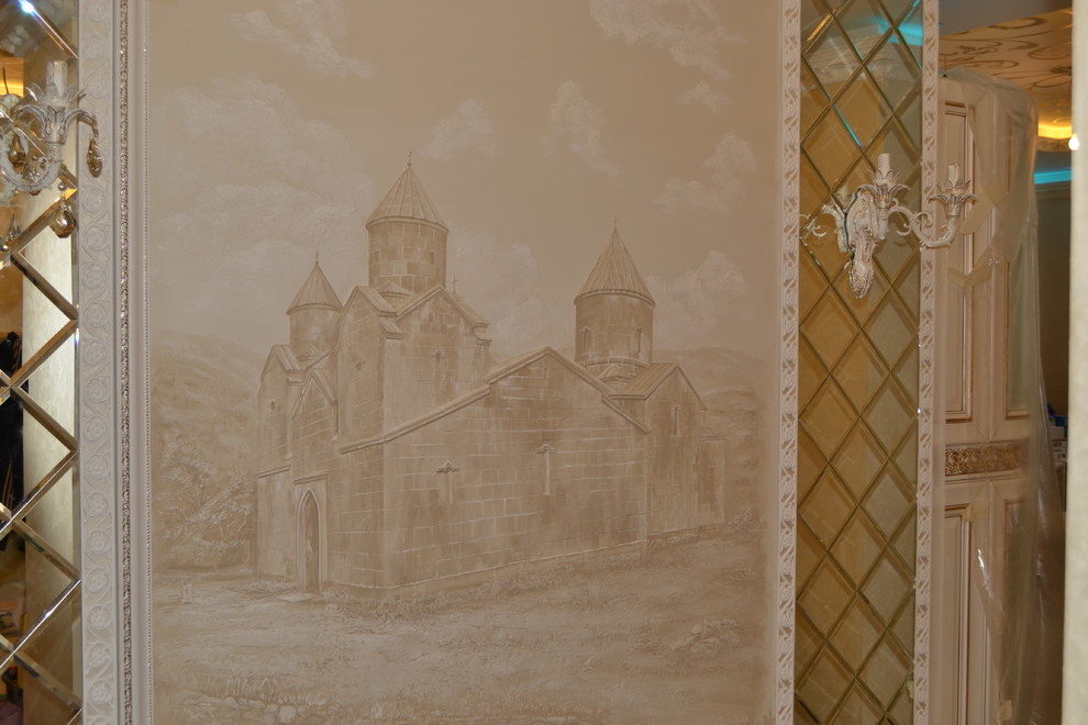 Обьемная лепка, барельеф и роспись потолка