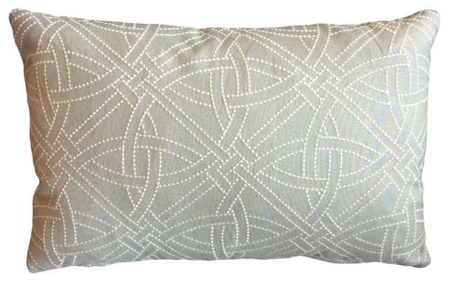 Cream Dots Pattern On Green Taupe Schumacher Decorative Lumbar