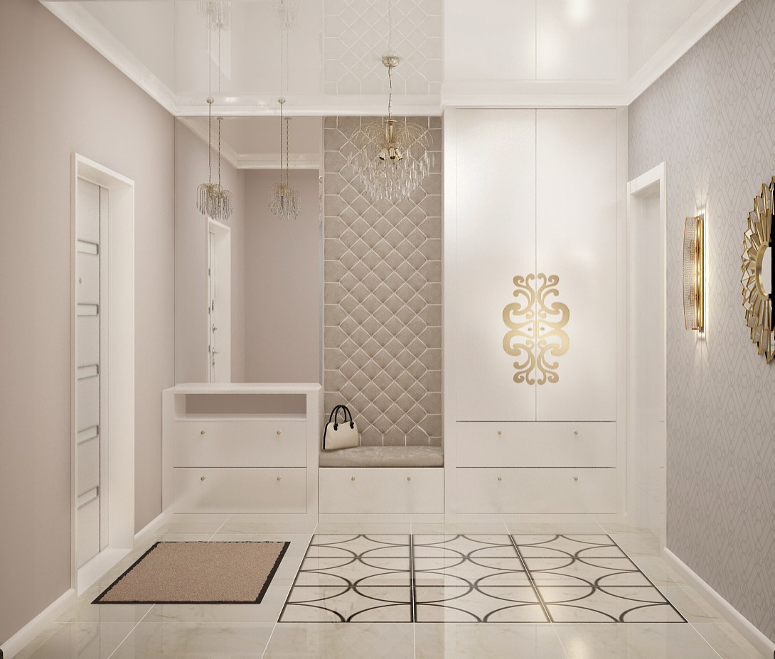 Дизайн проект холла, прихожей в ЖК Манхеттен