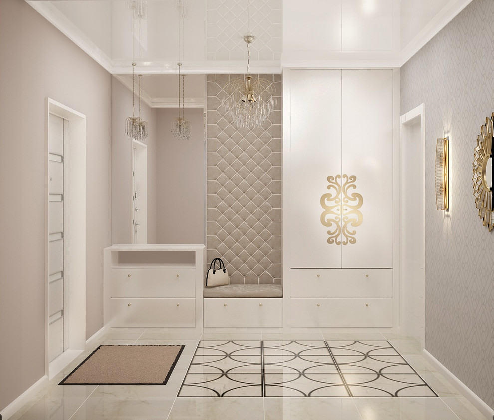 Дизайн проект холла, прихожей в ЖК Манхеттен