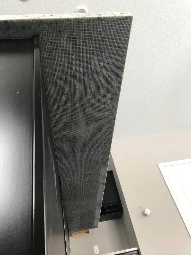 Underside of Granite Countertop Overhang On Island