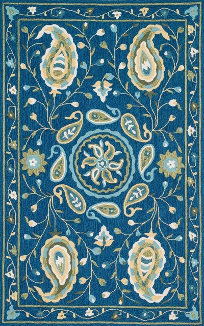 Loloi Francesca Collection Rug, Blue and Green, 7'6"x9'6"