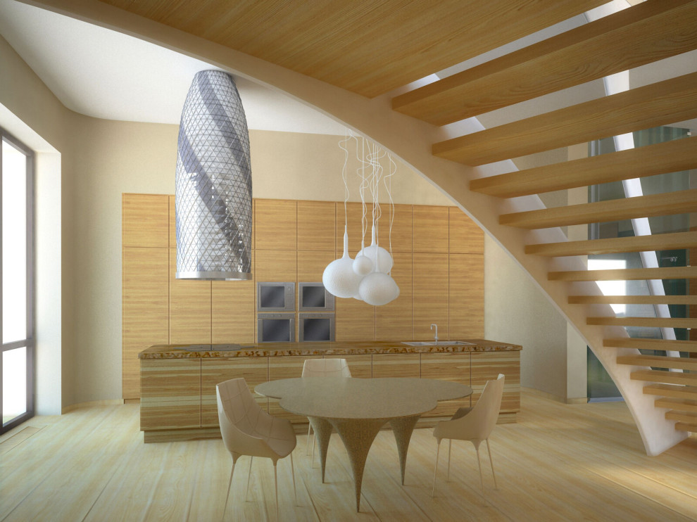 House in a pine forest - the 3D view