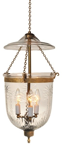 Palm Tree Etching Hundi Glass Bell Jar Lantern 9 D Traditional Ceiling Lighting Pendant Palm Tree Etching Hundi Glass Bell Jar Lantern 9 D Antique Brass