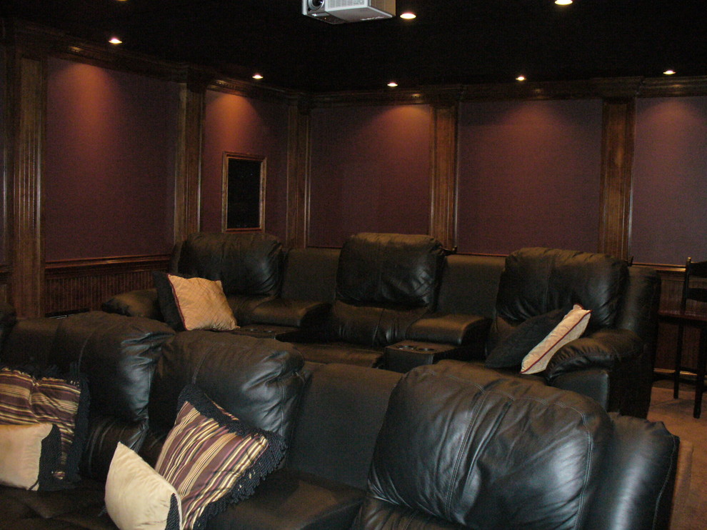 This is an example of a traditional home theatre in Raleigh.