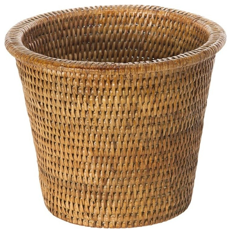 La Jolla Handwoven Rattan Planter, Large, 8.5