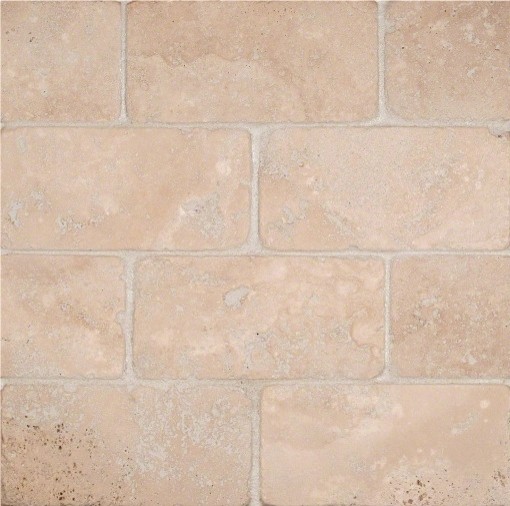 Tilesbay 3X6 Tumbled Durango Cream Travertine Tile Wall 