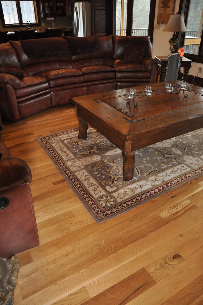 Natural White Oak Rustic Floor Rustic Living Room Charlotte by