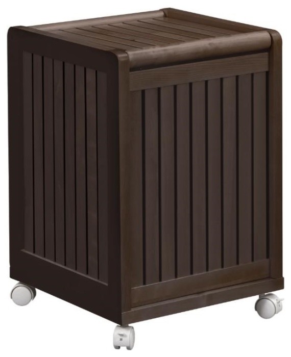 Newridge Home Solid Wood Abingdon Mobile Laundry Hamper With Lid