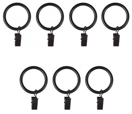 Umbra Clip Drapery Ring 1 Black Contemporary Window