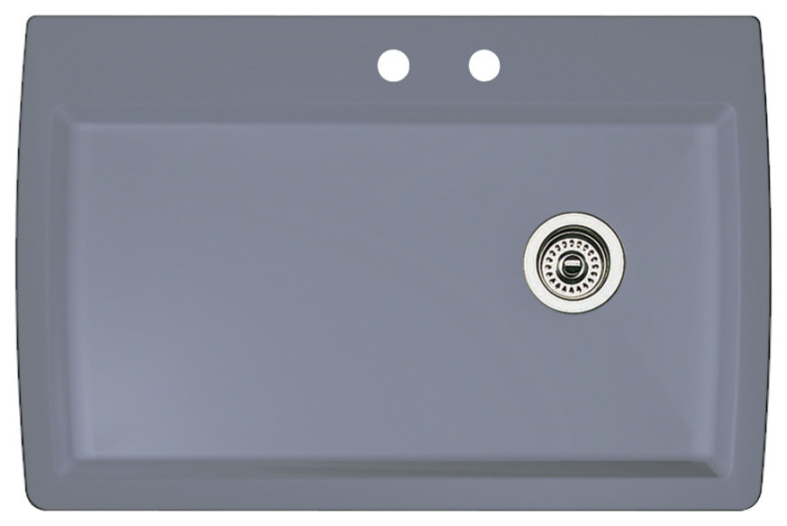 Blanco 440193-2 22"x33.5" Granite Single Dual-Mount Kitchen Sink, Metallic Gray