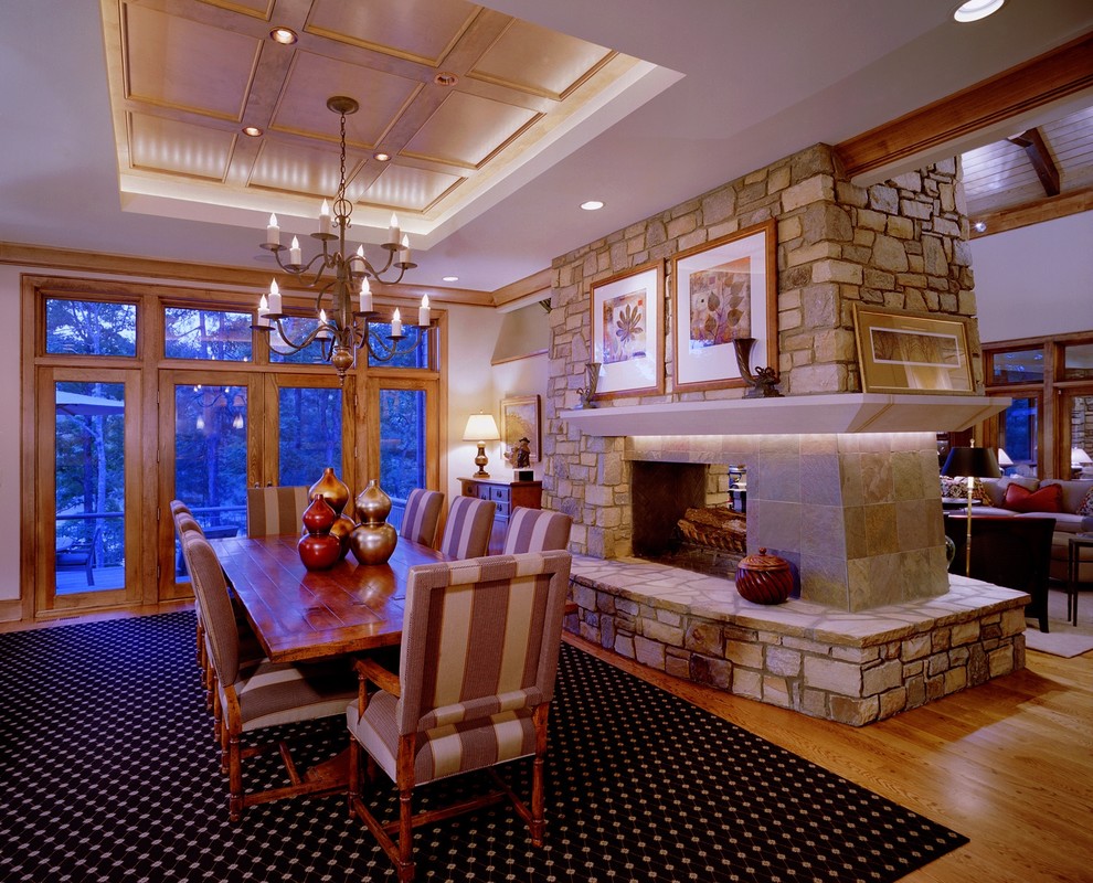 This is an example of a transitional dining room in Charlotte.