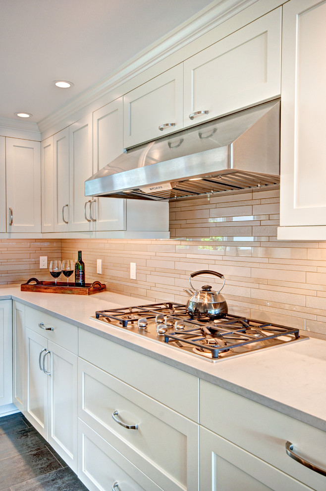 Example of a transitional kitchen design in Seattle