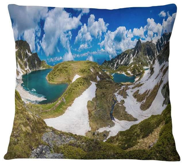 Seven Rila Lakes In Bulgaria Landscape Throw Pillow Seven Rila Lakes In Bulgaria Landscape Throw Pillow