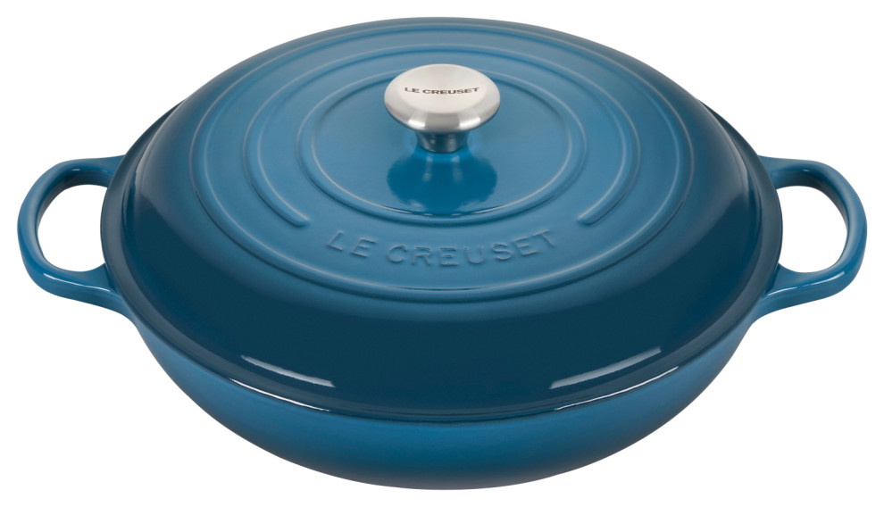 Le Creuset Signature Deep teal Enameled Cast Iron Braiser Traditional