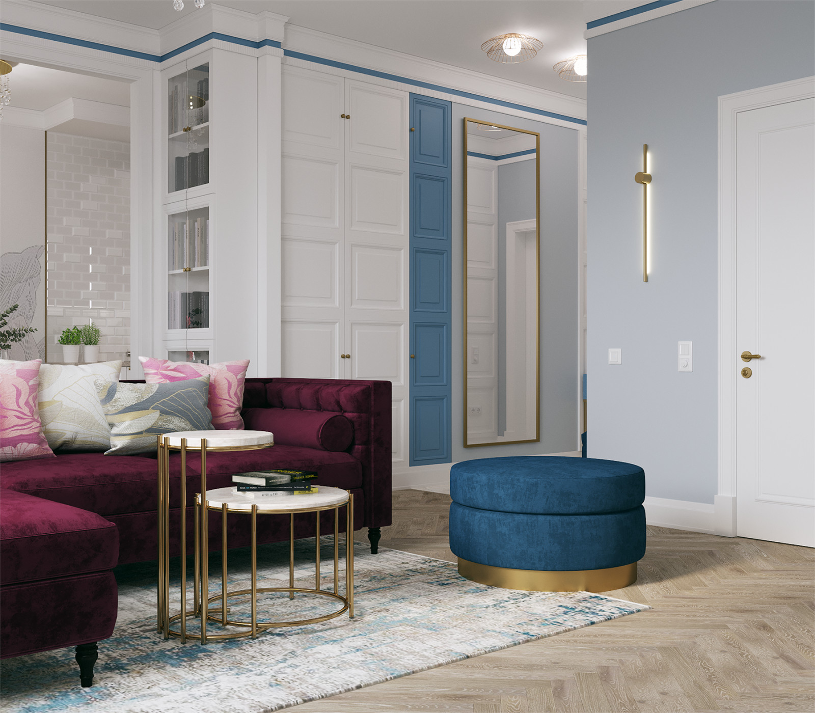 Интерьер квартиры в неоклассическом стиле - "Hermes" (59,1 кв.м.)