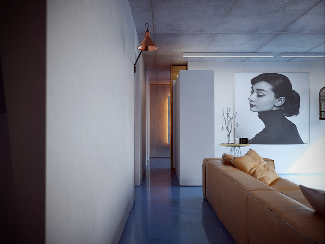 Kubrick style contemporary-vardagsrum