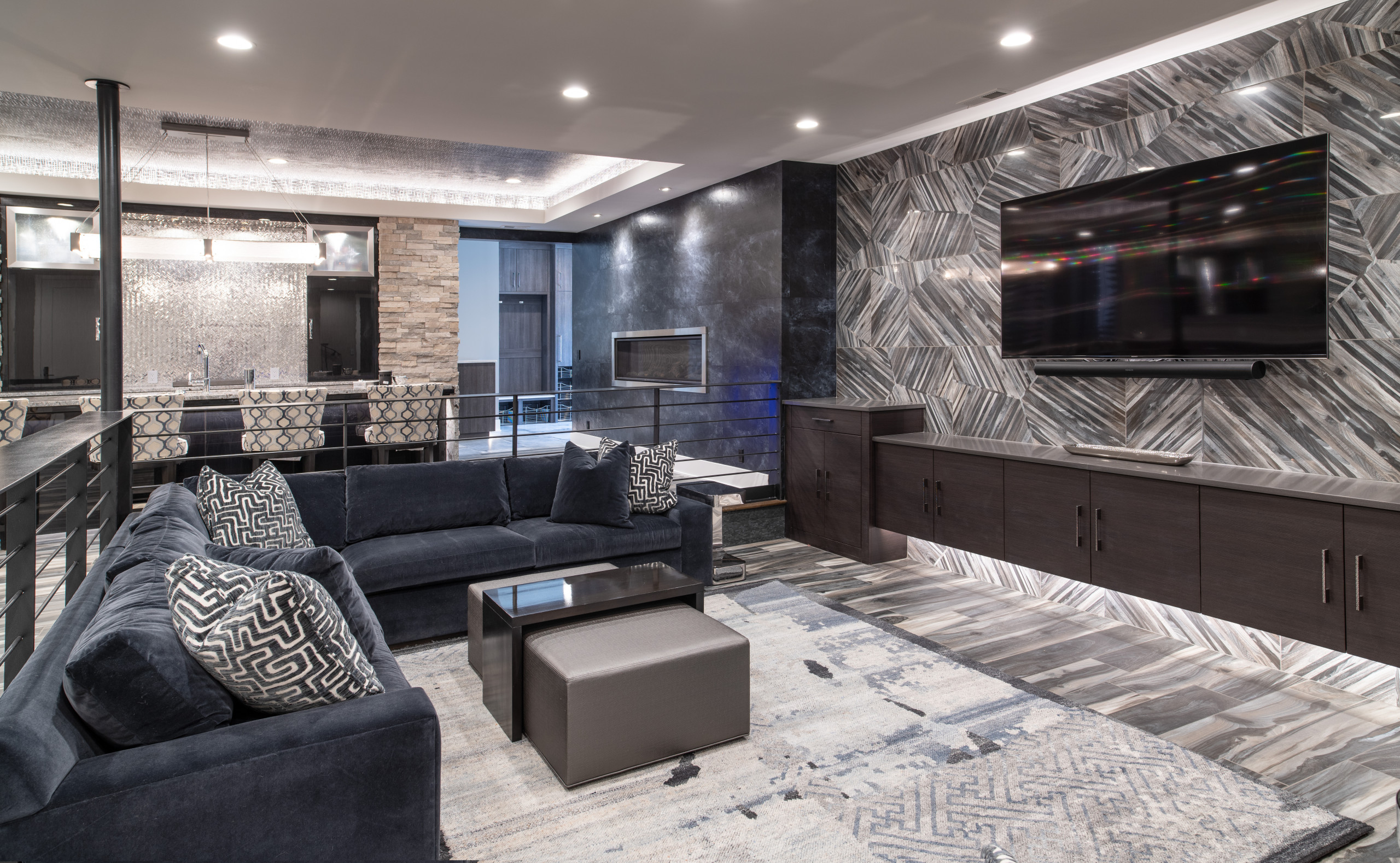 Modern Style Custom Basement | Sterling Ridge