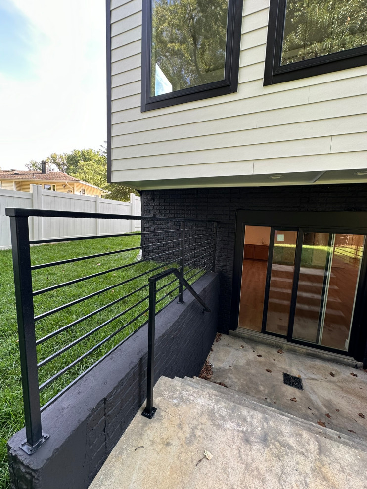 Metal railings with wood top