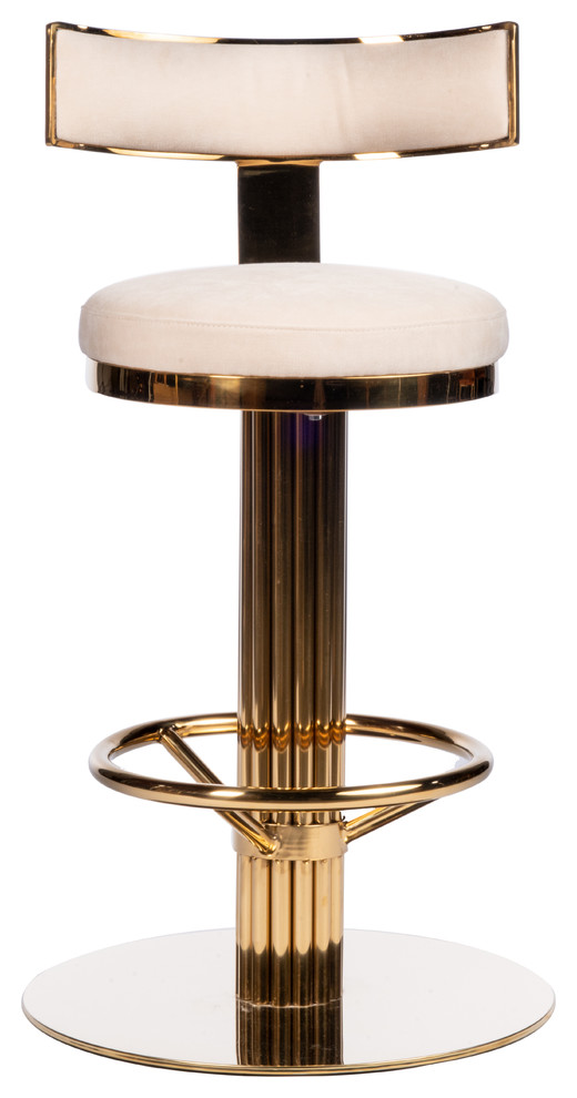 Oscar Swivel Gold Counter Chair, 26" Contemporary Bar Stools And