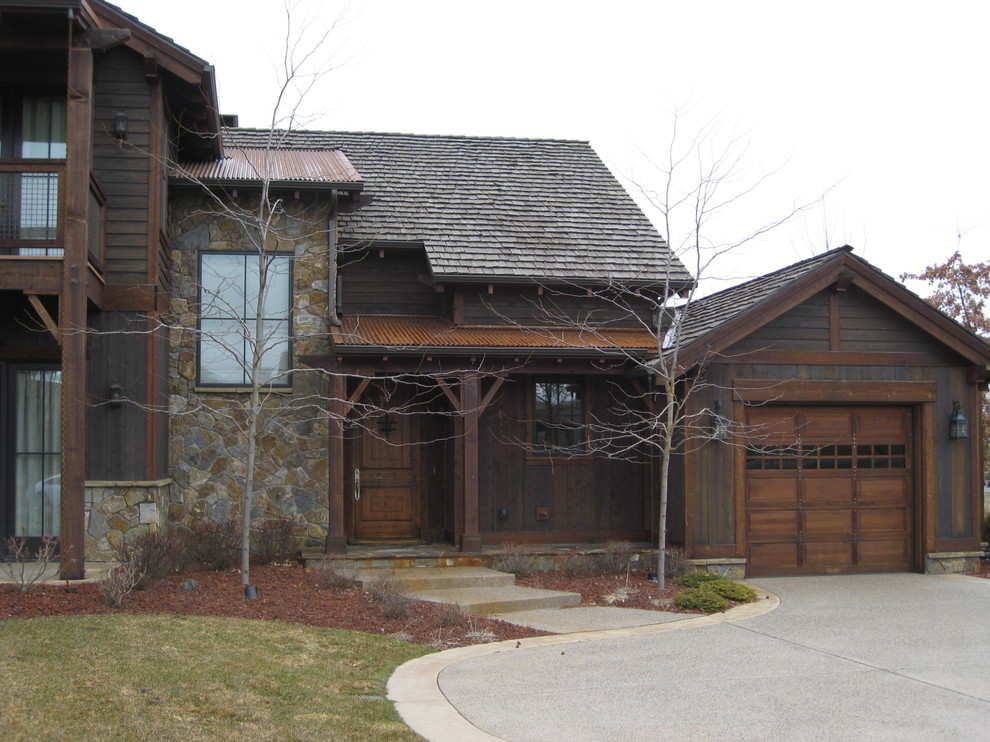 Inspiration for a rustic exterior home remodel in Denver