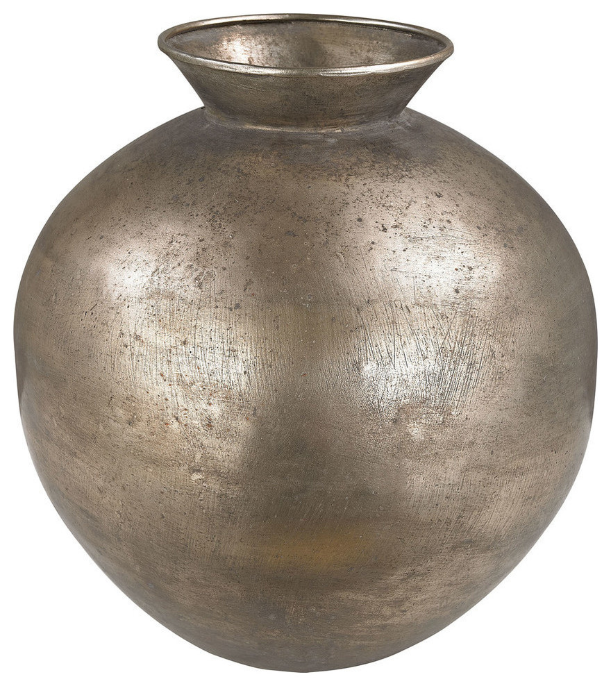 Bulbous Metal vase - Traditional - Vases - by HedgeApple | Houzz